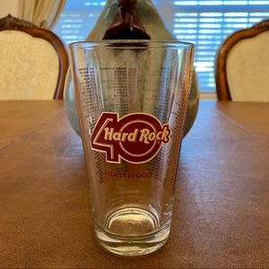Tall Hard Rock 40th Anniversary Glass Tumbler